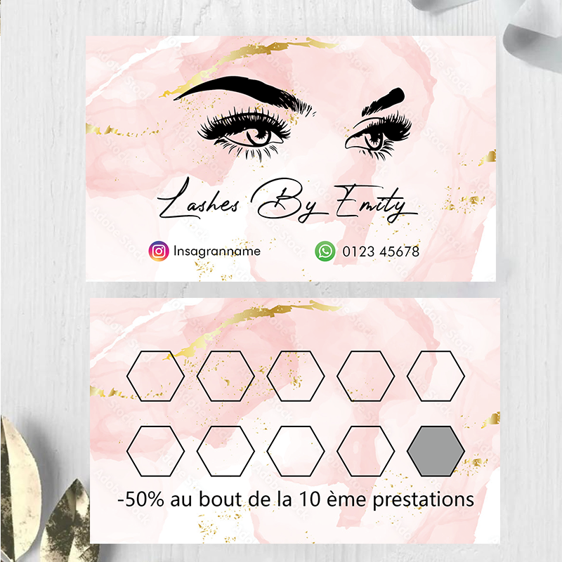 Eyelash Extension Logo Design - Custom Loyalty Cards with Logo Lash