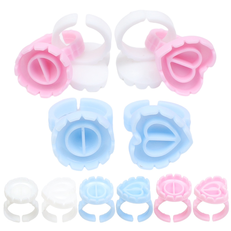 Eyelash Extension Repair - 100pcs/bag Disposable Eyelash Extension Glue Ring