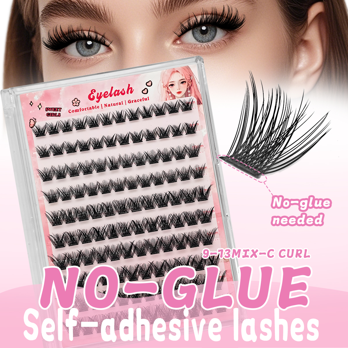 Eyelash Extension No 10 - 10 Rows False Eyelashes Natural Look