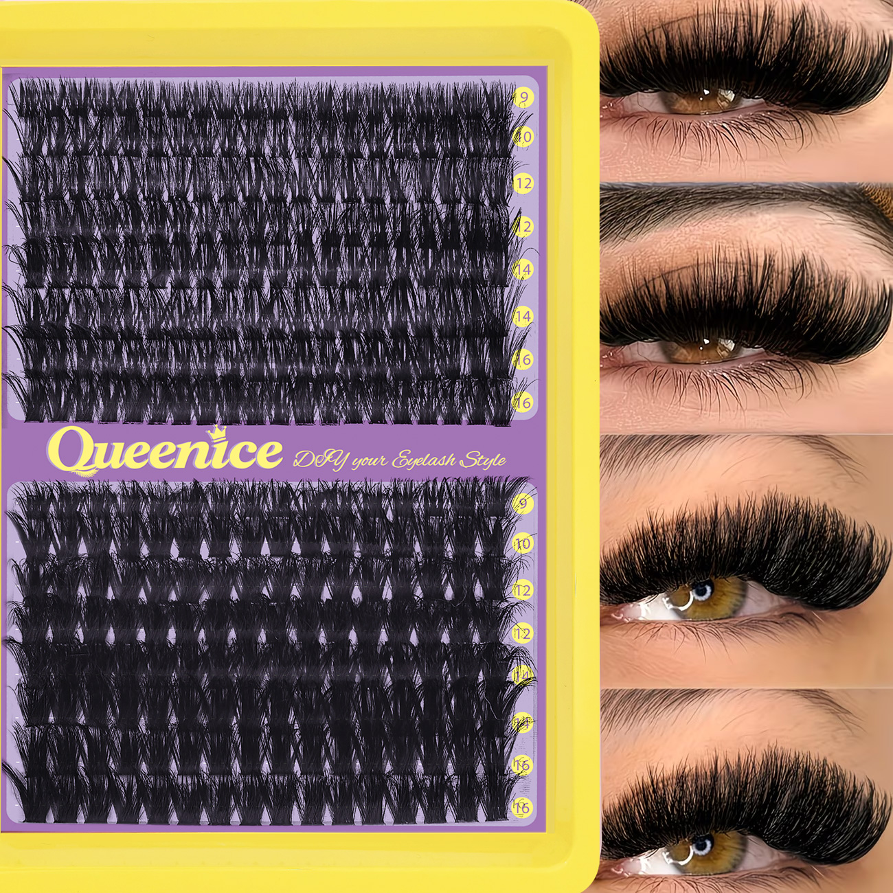 QUEENICE Fluffy Eyelash Cluste - Eyelash Extension Individual avaliação e preço