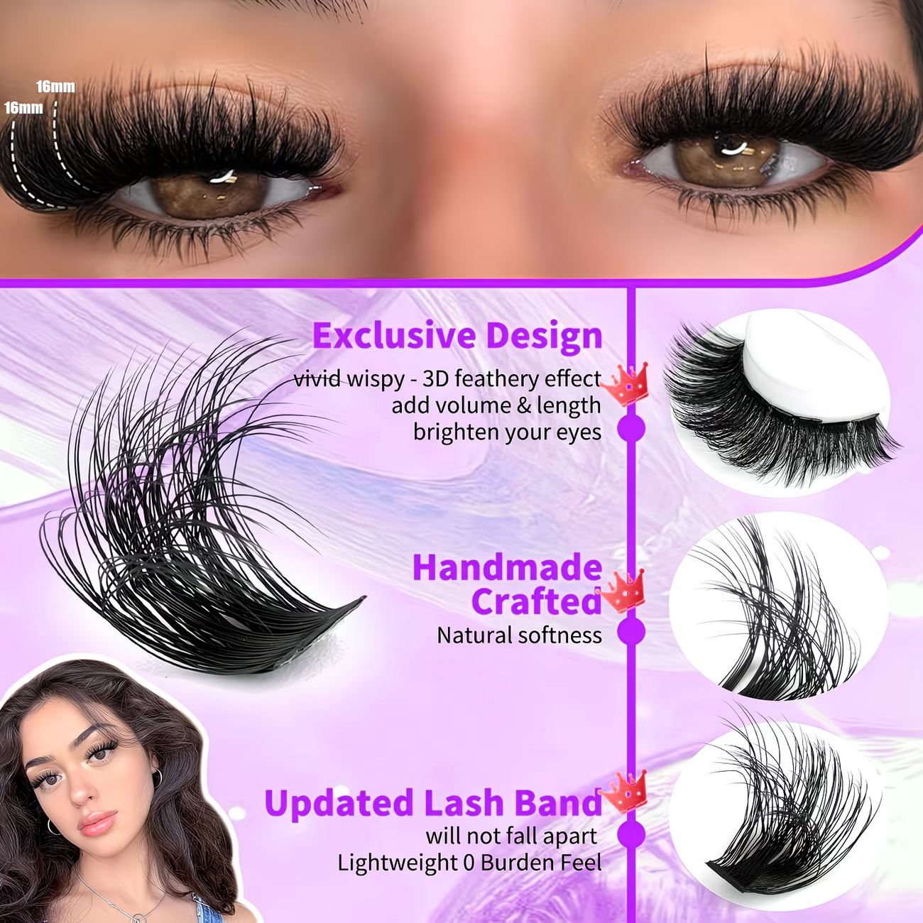 QUEENICE Fluffy Eyelash Cluste - Eyelash Extension Individual avaliação e preço
