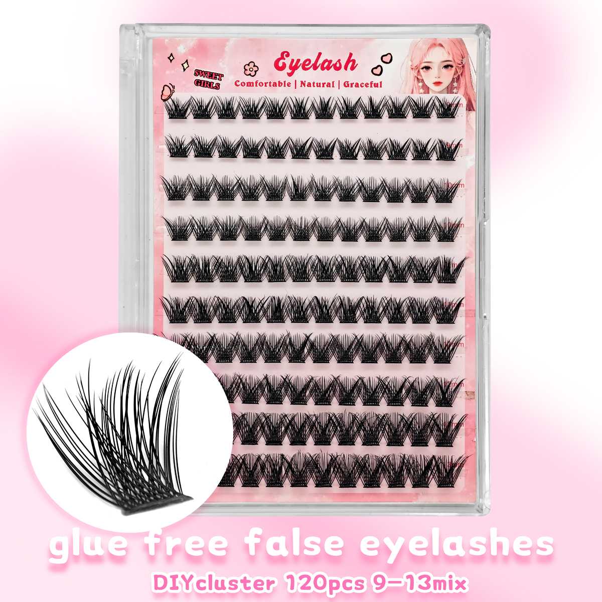 10 Rows No-Glue Fluffy Lashes  - Eyelash Extension No 10 avaliação e preço
