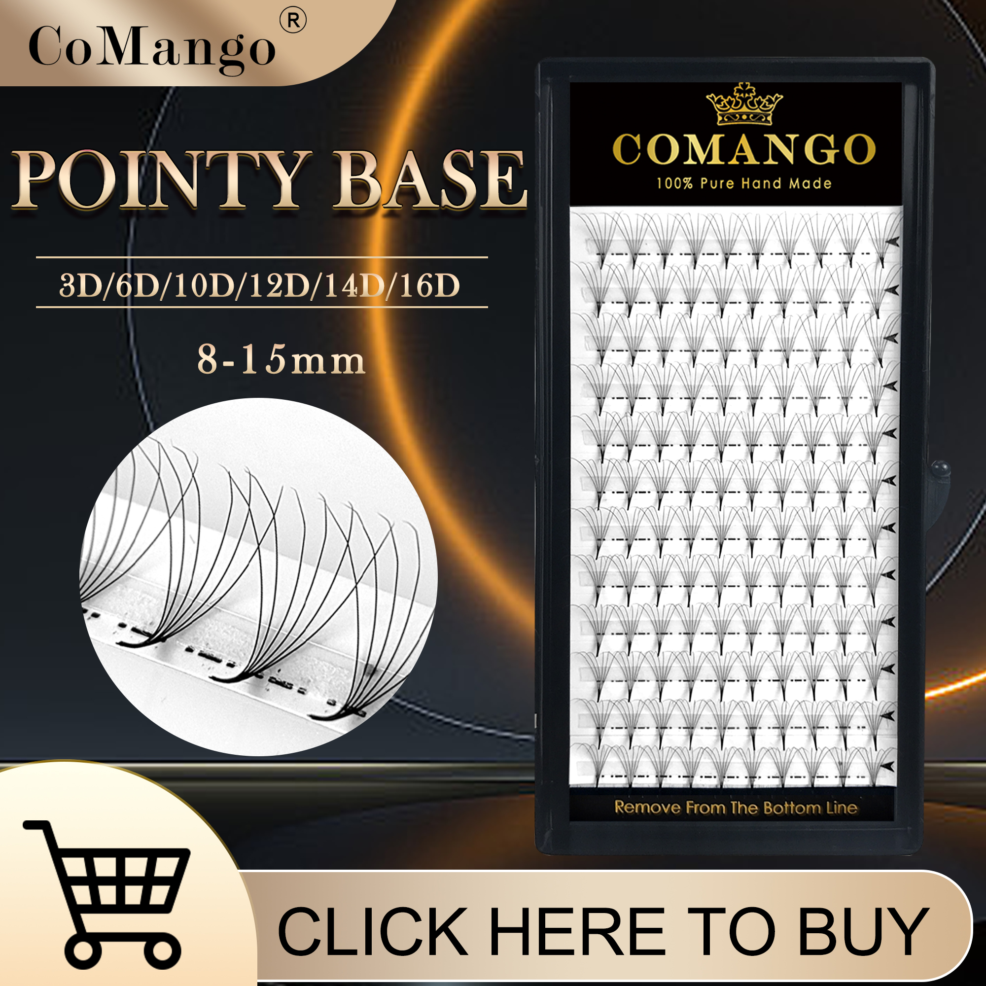 CoMango Hybrid Pointy Base Pre - Eyelash Extension Hybrid avaliação e preço