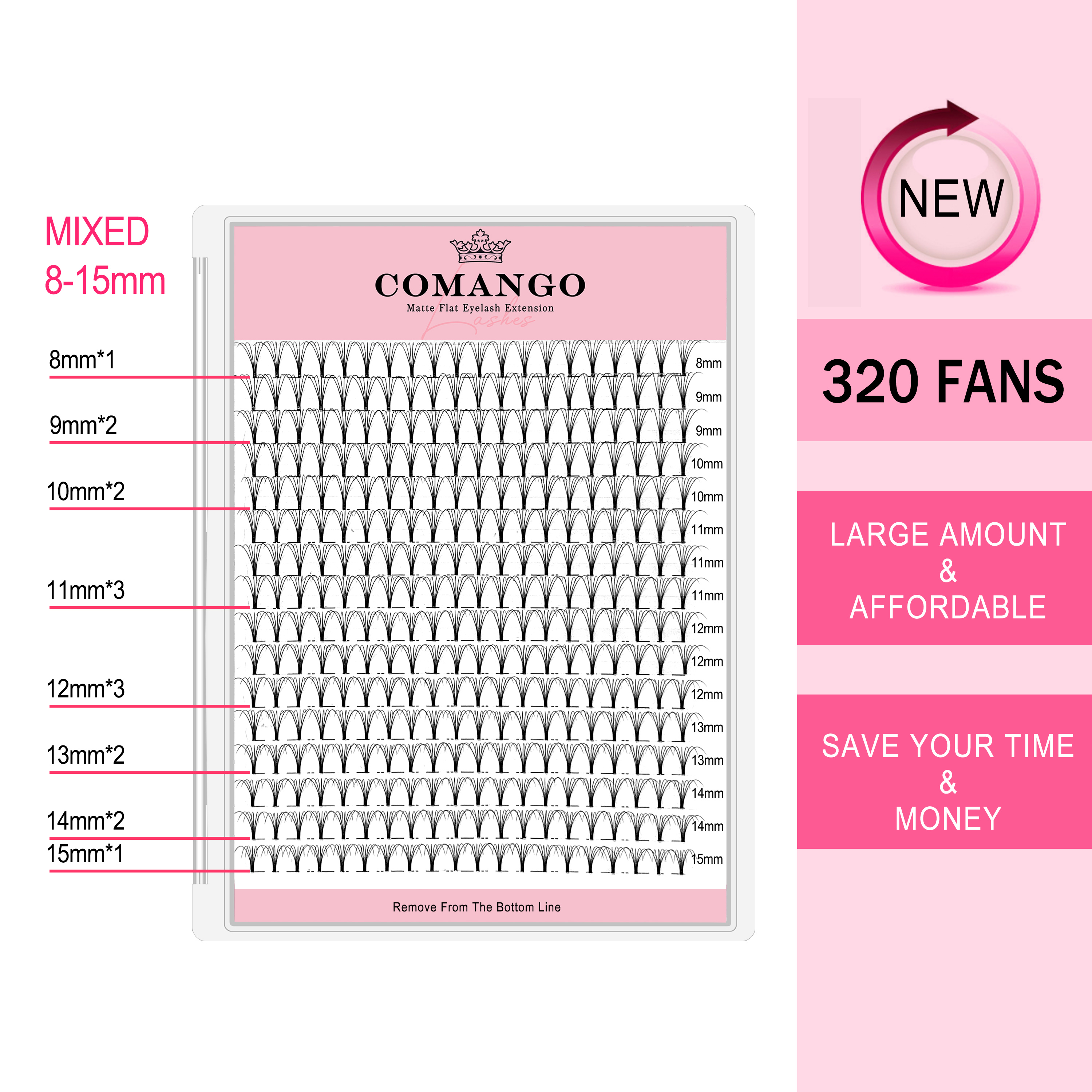 CoMango 320pcs Short Stem Prem - Eyelash Extension Wet Look avaliação e preço
