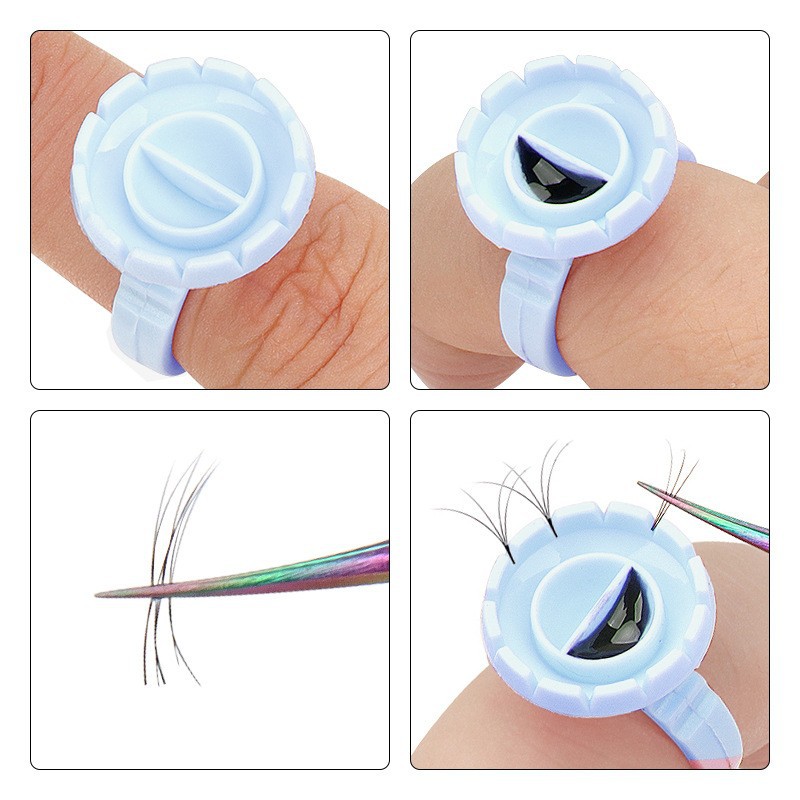 100Pcs Disposable Glue Ring Ho - Eyelash Extension Repair avaliação e preço