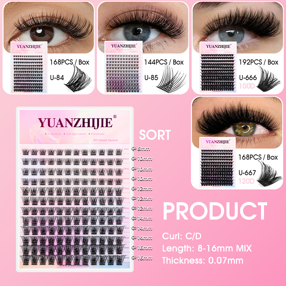 12 Rows YUANZHIJIE Premium Fau - Eyelash Extension Hybrid avaliação e preço