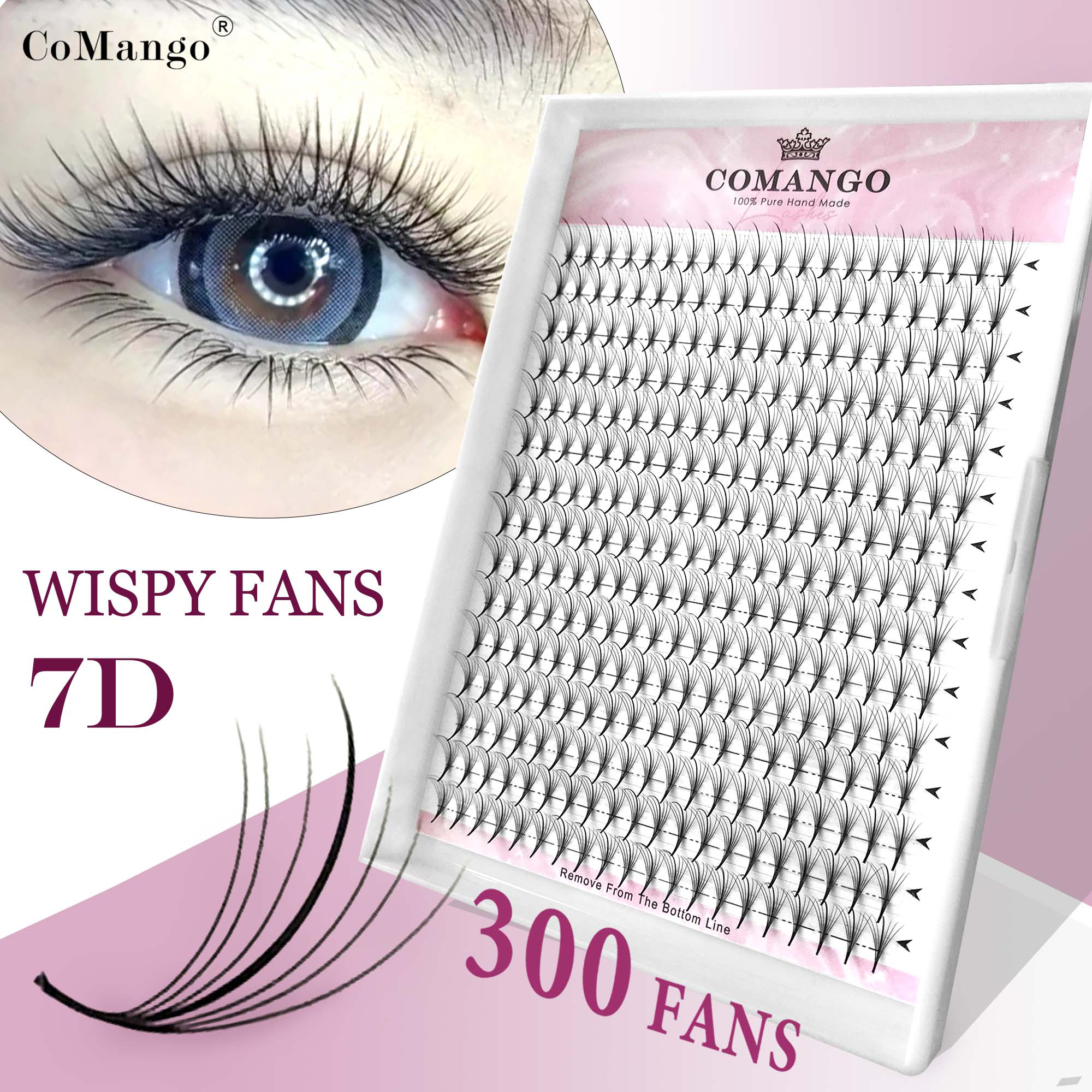 7D 300Fans Thin Pointy Base Pr - Eyelash Extension Hybrid avaliação e preço