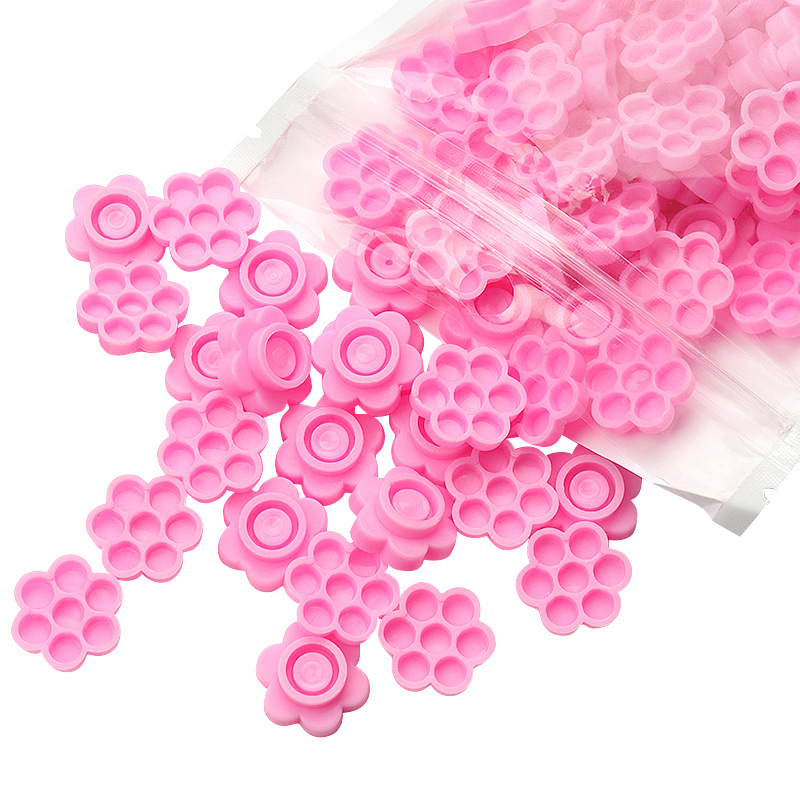 100 Pcs Pink Flower Glue Delay - Eyelash Extension Repair avaliação e preço