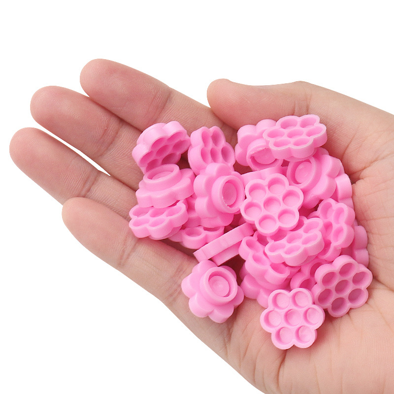 100 Pcs Pink Flower Glue Delay - Eyelash Extension Repair avaliação e preço
