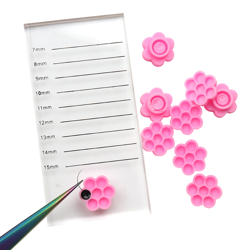 100 Pcs Pink Flower Glue Delay - Eyelash Extension Repair avaliação e preço