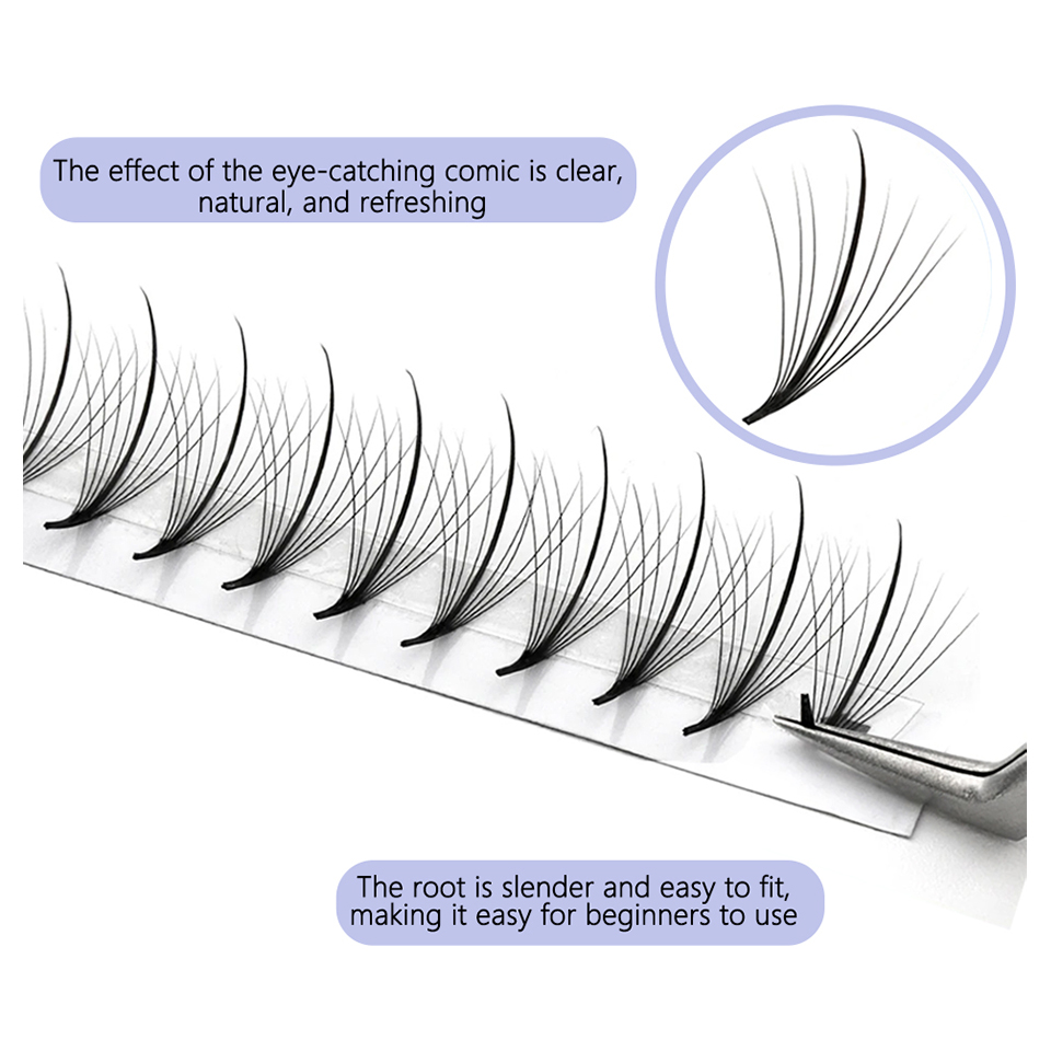 Aguud 3D 5D 7D 9D Wispy Prefab - Eyelash Extension Hybrid avaliação e preço