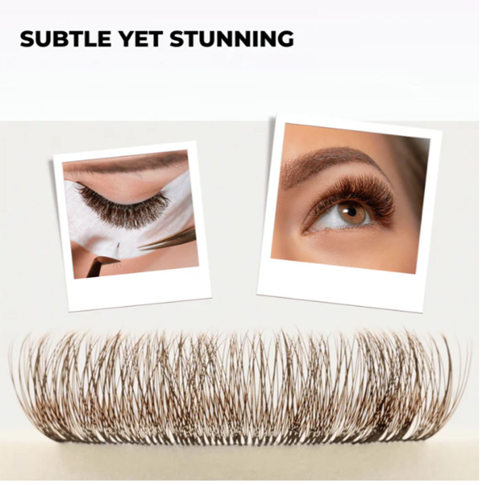 3D 6D 8D Brown Colored 1000 Fa - Eyelash Extension Hybrid avaliação e preço