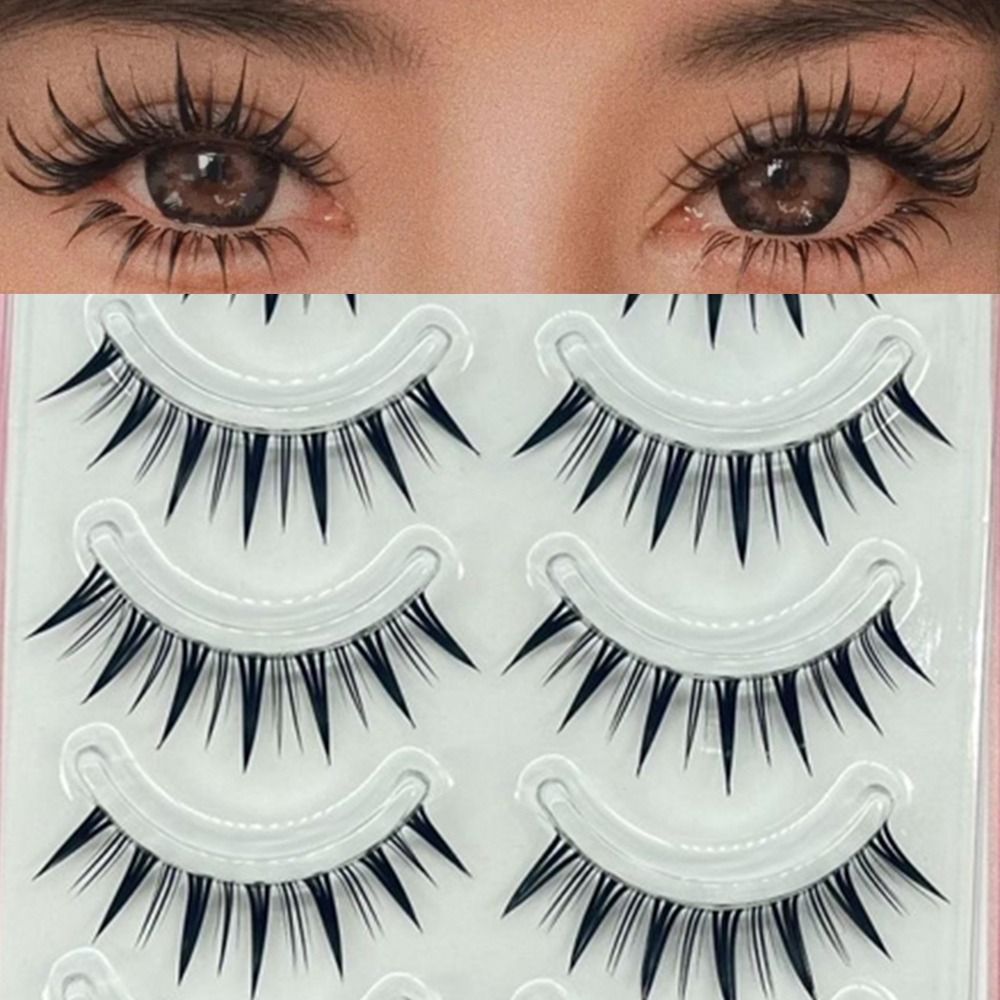 5 Pairs Pack Japanese Cosplay  - Eyelash Extension Wet Look avaliação e preço
