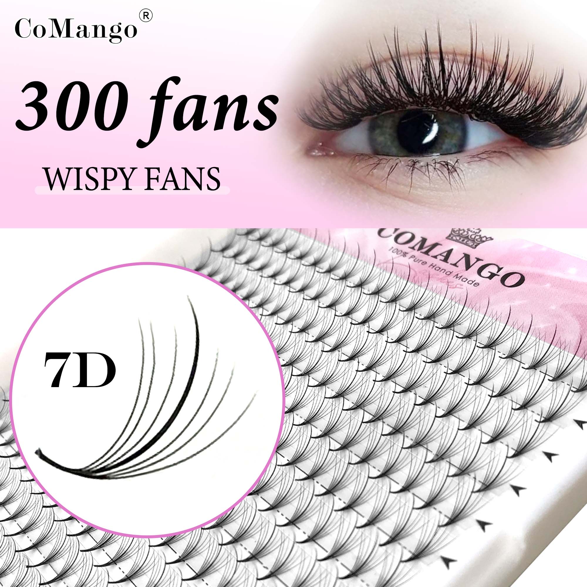 CoMango 7D Wispy Premade Fans  - Eyelash Extension Hybrid avaliação e preço