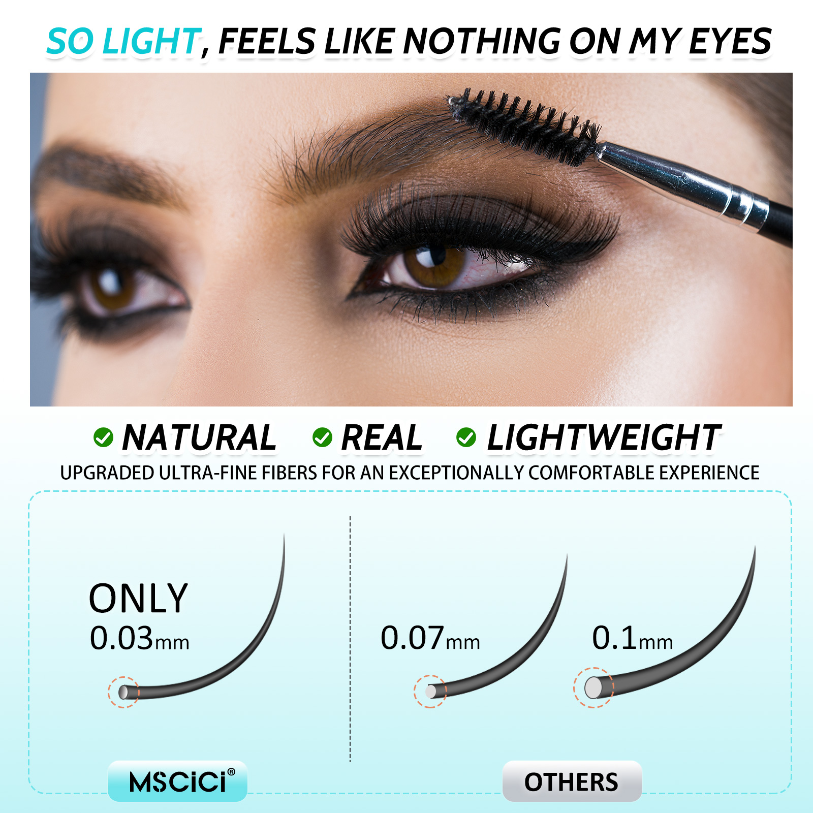 Mscici Lashes Clusters Curl 3D - Eyelash Extension Doll Eye avaliação e preço