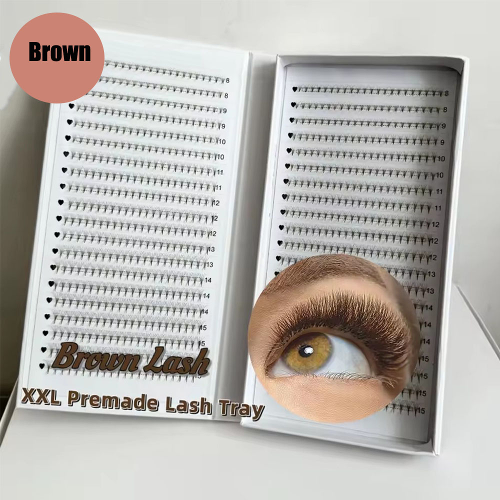 1200Fans 3D 8D 5D Brown Colore - Eyelash Extension Hybrid avaliação e preço