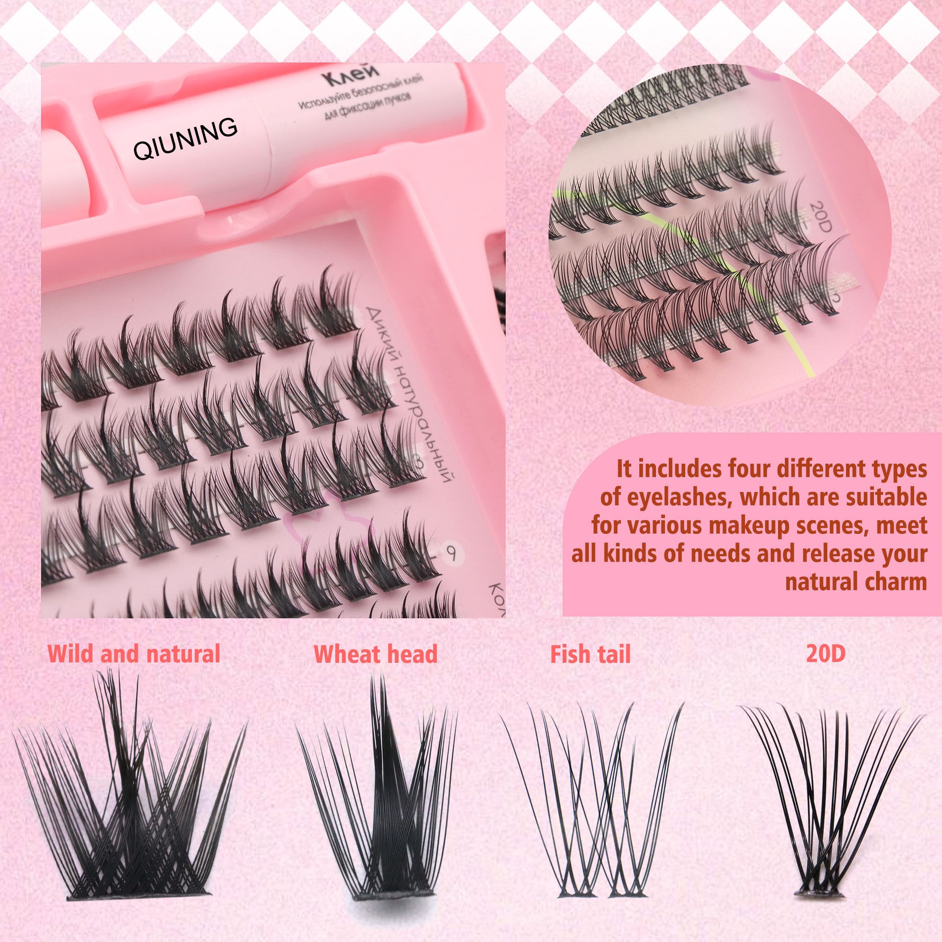 QIUNING Manga Lash Clusters Ki - Eyelash Extension Wet Look avaliação e preço